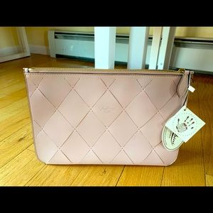 Boldrini Selleria Leather Clutch Purse Blush NWT